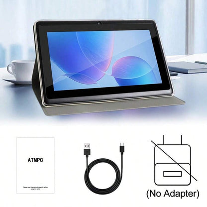 Tablet Android 11 da 7 pollici ATMPC 701A, con 2GB di RAM DDR e 32GB di ROM, batteria da 3500mAh, processore quad-core, schermo IPS da 7 pollici con risoluzione 1024x600, fotocamera da 30 e 200 MP