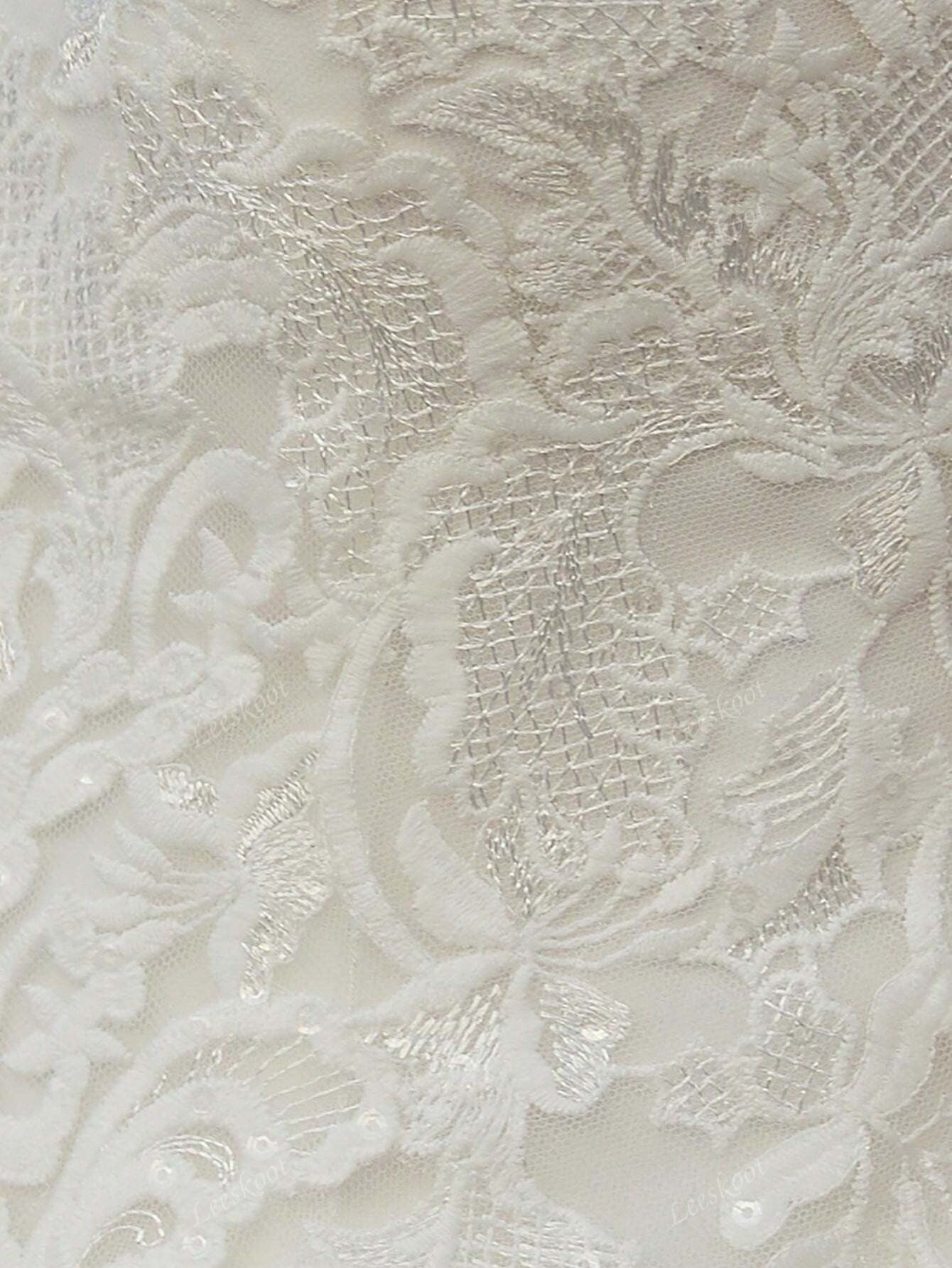 Abiti da sposa di lusso in chiffon con maniche lunghe in illusione di pizzo, abiti da sposa con scollo a V a line, abiti da sposa con cerniera sul retro