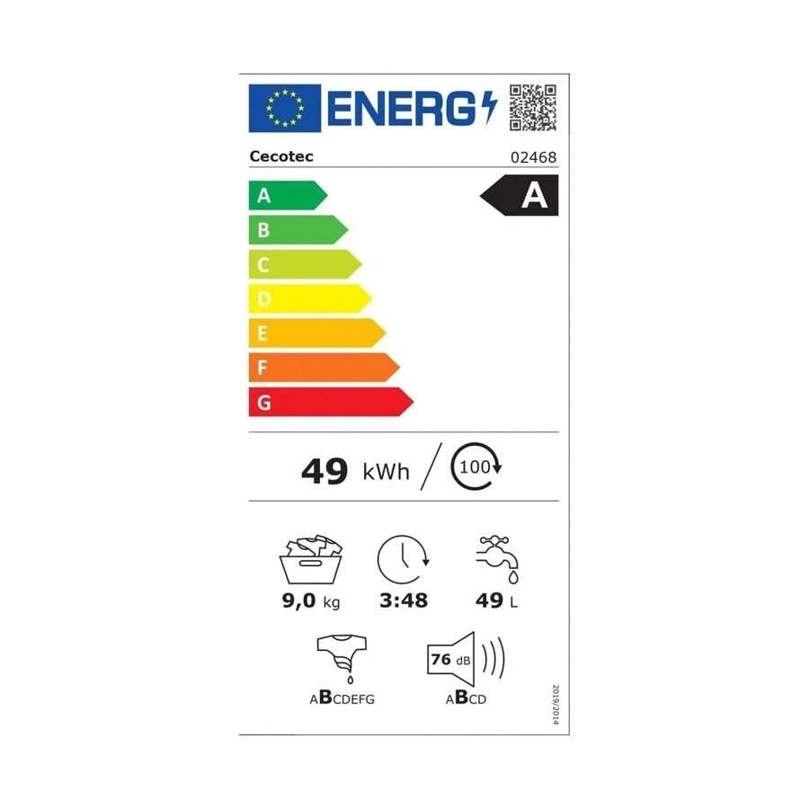 Cecotec Ctec Lavadora 9 Kg Carga Frontal Bolero Dresscode 9500 Inverter A✅Consegna in 3-5 giorni