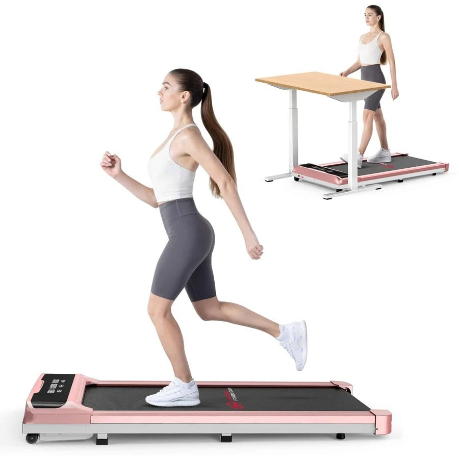 Bigzzia Tapis roulant da scrivania: display LED super ampio, motore silenzioso e assorbimento degli urti per l'home fitness