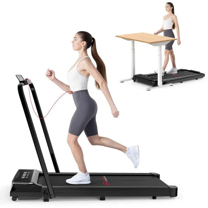 Bigzzia Tapis roulant da scrivania: display LED super ampio, motore silenzioso e assorbimento degli urti per l'home fitness