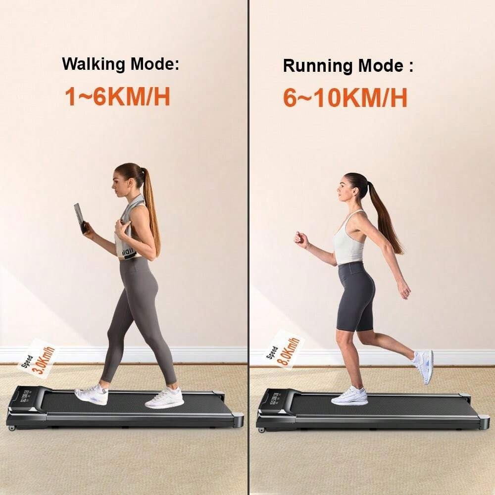 Bigzzia Tapis roulant da scrivania: display LED super ampio, motore silenzioso e assorbimento degli urti per l'home fitness