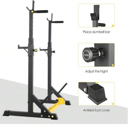 Supporto per squat, supporto per bilanciere regolabile, supporto per bilanciere multifunzionale regolabile in altezza fino a 250 kg