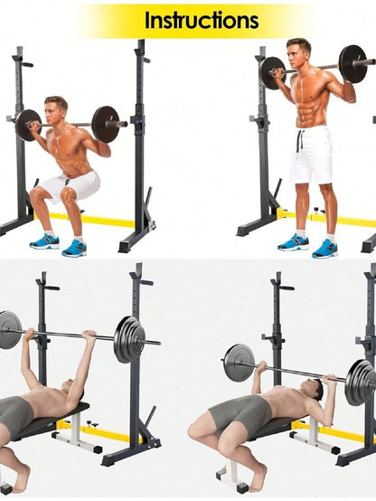Supporto per squat, supporto per bilanciere regolabile, supporto per bilanciere multifunzionale regolabile in altezza fino a 250 kg