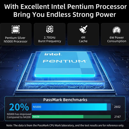 BMAX S14 PRO Notebook / Intel N5000 / 8 GB (LPDDR4) RAM 256 GB SSD / Laptop da 14 pollici 1920*1080 / Windows 11 / Wi-Fi USB+Mini / Batteria da 38 Wh / Peso 1,28 kg / PC portatile