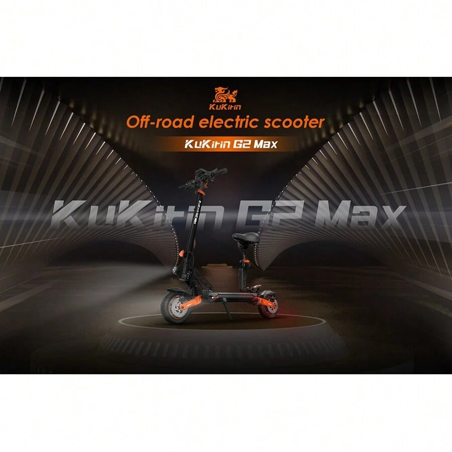 Kukirin Scooter elettrico pieghevole KuKirin G2 MAX con sedile rimovibile per adulti, pneumatici fuoristrada 10x2,75 pollici, motore da 1000 W, batteria da 48 V 20 Ah, autonomia di 80 km, 3 velocità, freni a doppio disco, forte assorbimento degli urti