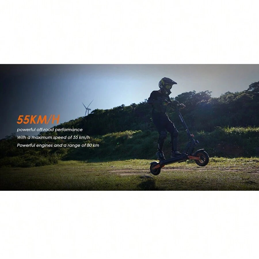 Kukirin Scooter elettrico pieghevole KuKirin G2 MAX con sedile rimovibile per adulti, pneumatici fuoristrada 10x2,75 pollici, motore da 1000 W, batteria da 48 V 20 Ah, autonomia di 80 km, 3 velocità, freni a doppio disco, forte assorbimento degli urti