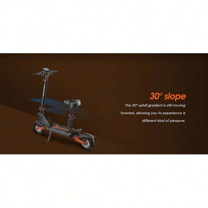 Kukirin Scooter elettrico pieghevole KuKirin G2 MAX con sedile rimovibile per adulti, pneumatici fuoristrada 10x2,75 pollici, motore da 1000 W, batteria da 48 V 20 Ah, autonomia di 80 km, 3 velocità, freni a doppio disco, forte assorbimento degli urti