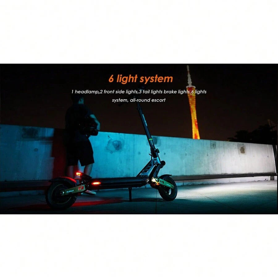 Kukirin Scooter elettrico pieghevole KuKirin G2 MAX con sedile rimovibile per adulti, pneumatici fuoristrada 10x2,75 pollici, motore da 1000 W, batteria da 48 V 20 Ah, autonomia di 80 km, 3 velocità, freni a doppio disco, forte assorbimento degli urti