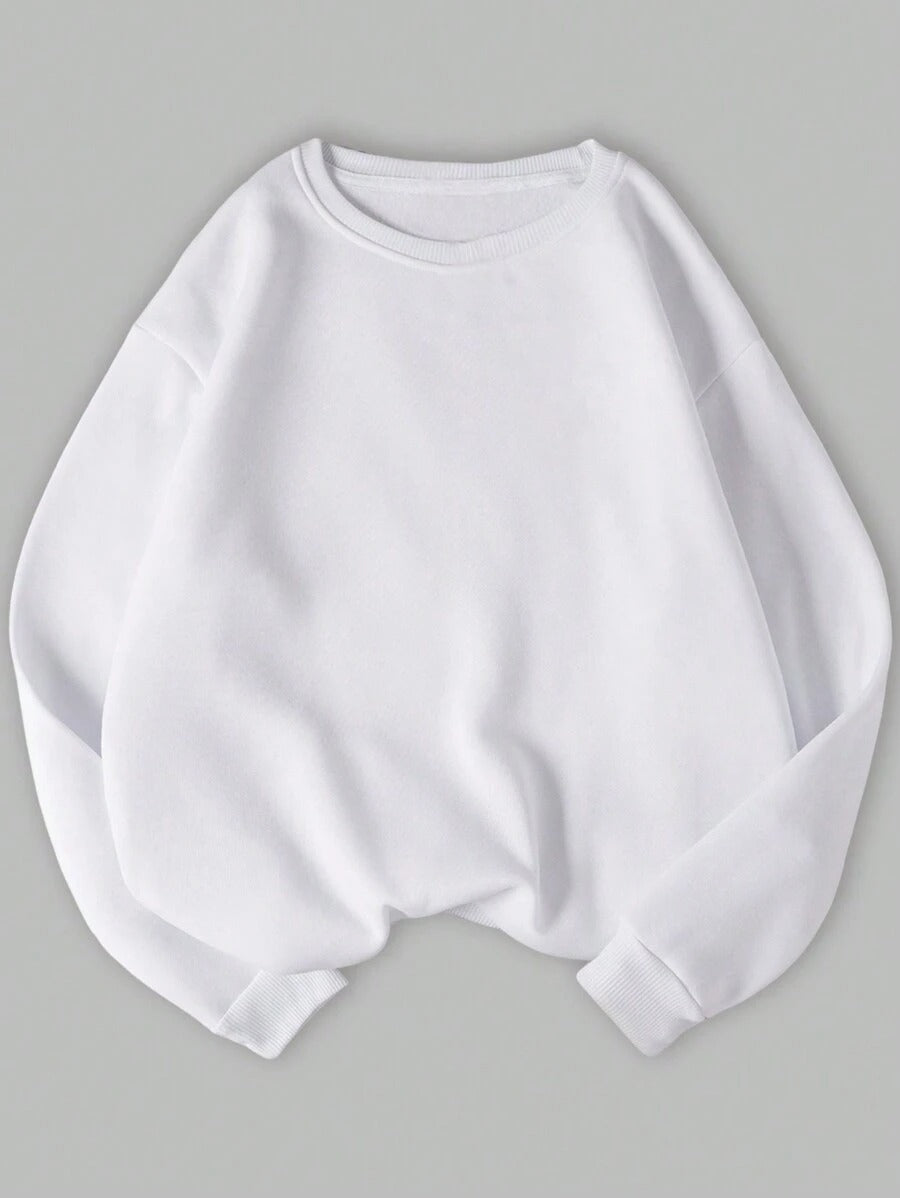 INAWLY Felpa casual di stile basic, tinta unita, adatta all'uso quotidiano