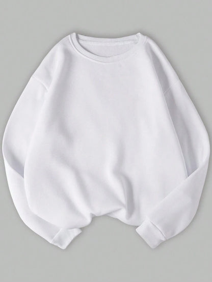 INAWLY Felpa casual di stile basic, tinta unita, adatta all'uso quotidiano