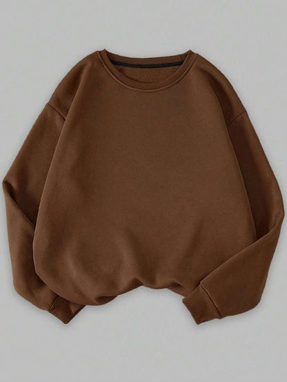 INAWLY Felpa casual di stile basic, tinta unita, adatta all'uso quotidiano