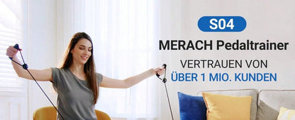 MERACH Pedaliera MERACH, trainer per gambe per casa, mini cyclette per anziani con 2 fasce di resistenza e tappetino antiscivolo, dispositivo fitness per home trainer per ufficio a casa