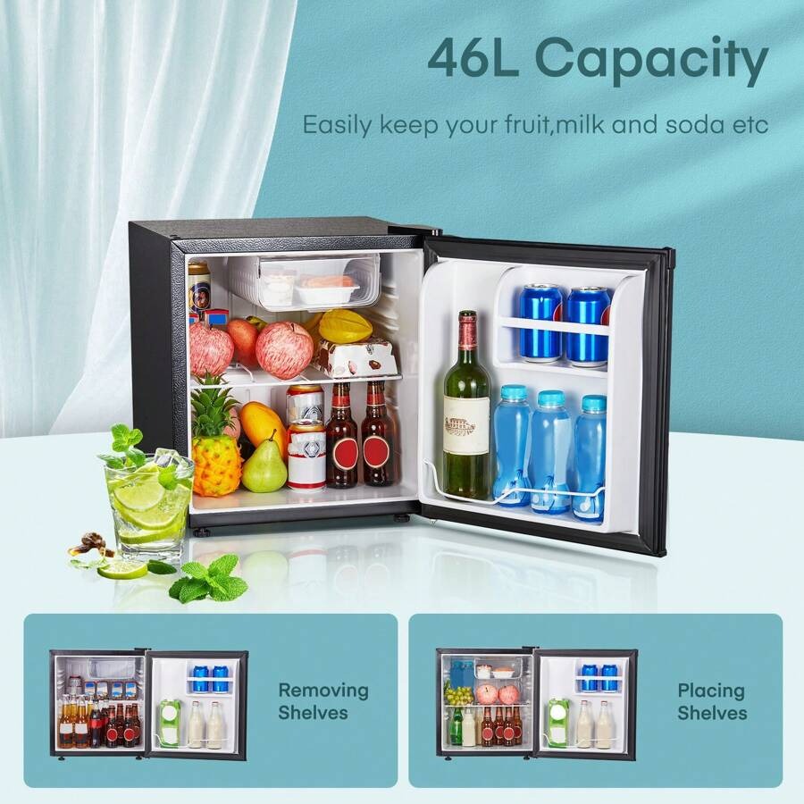 Fohere Minifrigo 46L con scomparto ghiaccio | Frigo piccolo | Controllo della temperatura, risparmio energetico, silenzioso | Frigorifero per bevande ideale per ufficio