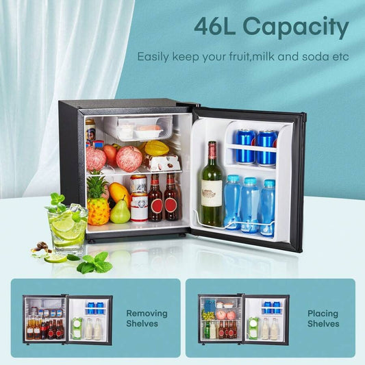 Fohere Minifrigo 46L con scomparto ghiaccio | Frigo piccolo | Controllo della temperatura, risparmio energetico, silenzioso | Frigorifero per bevande ideale per ufficio