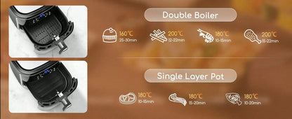 Aigostar Friggitrice ad Aria 7-in-1, 1900W, 7L, Pannello touch a led, 7 Scelte già programmate, Forno, Arrostire, Cestello removibile anti aderente, Mantenimento calore, 20- Ricette