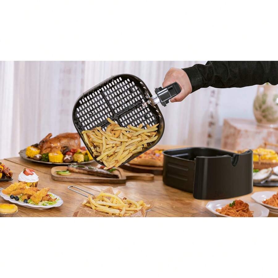 Aigostar Friggitrice ad Aria 7-in-1, 1900W, 7L, Pannello touch a led, 7 Scelte già programmate, Forno, Arrostire, Cestello removibile anti aderente, Mantenimento calore, 20- Ricette