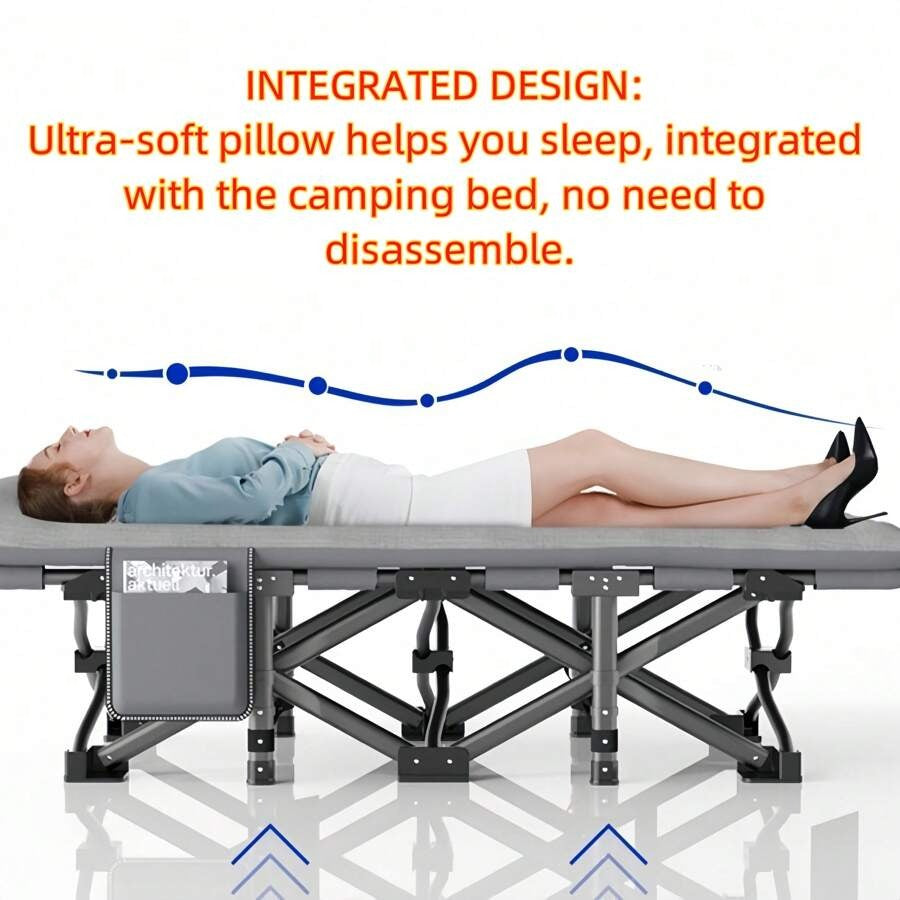 UBRAVOO Ubravoo Letto da campo portatile pieghevole, 10s Rapid-Deploy Heavy-Duty 160KG Military Grade Camp Bed, 190 x 68 x 40 cm
