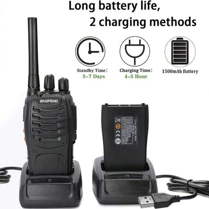 Baofeng 2/4 pezzi Baofeng TH-888S PMR Walkie Talkie per adulti, radio ricetrasmittente portatile per escursionismo, ciclismo, campeggio