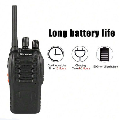 Baofeng 2/4 pezzi Baofeng TH-888S PMR Walkie Talkie per adulti, radio ricetrasmittente portatile per escursionismo, ciclismo, campeggio