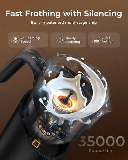 Macchina per cioccolata calda e caffè nero 8 in 1, montalatte automatico diviso, può essere utilizzata per montare il latte per caffellatte, cappuccini, macchiati e altre bevande, nonché per riscaldare il latte