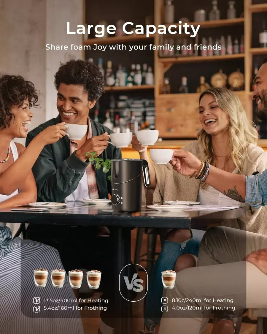 Macchina per cioccolata calda e caffè nero 8 in 1, montalatte automatico diviso, può essere utilizzata per montare il latte per caffellatte, cappuccini, macchiati e altre bevande, nonché per riscaldare il latte