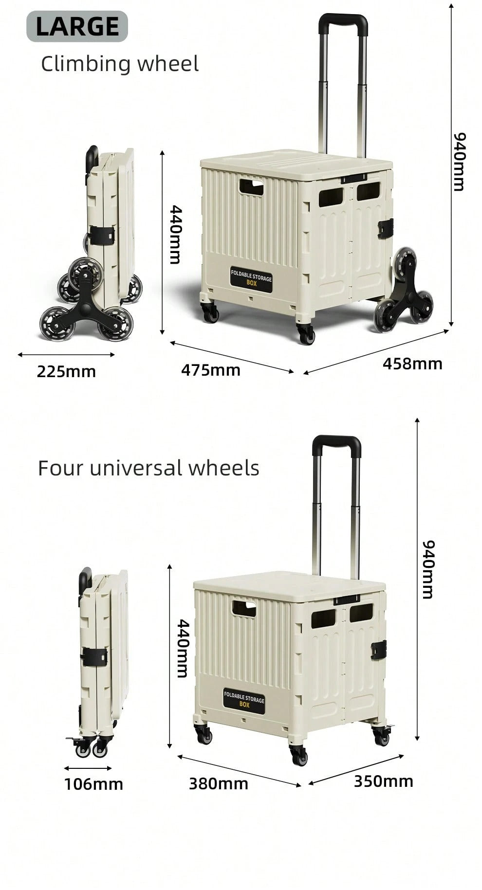 Carrello della spesa pieghevole multifunzionale, carrello della spesa portatile leggero con asta retrattile, adatto per ambulante, campeggio