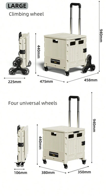 Carrello della spesa pieghevole multifunzionale, carrello della spesa portatile leggero con asta retrattile, adatto per ambulante, campeggio