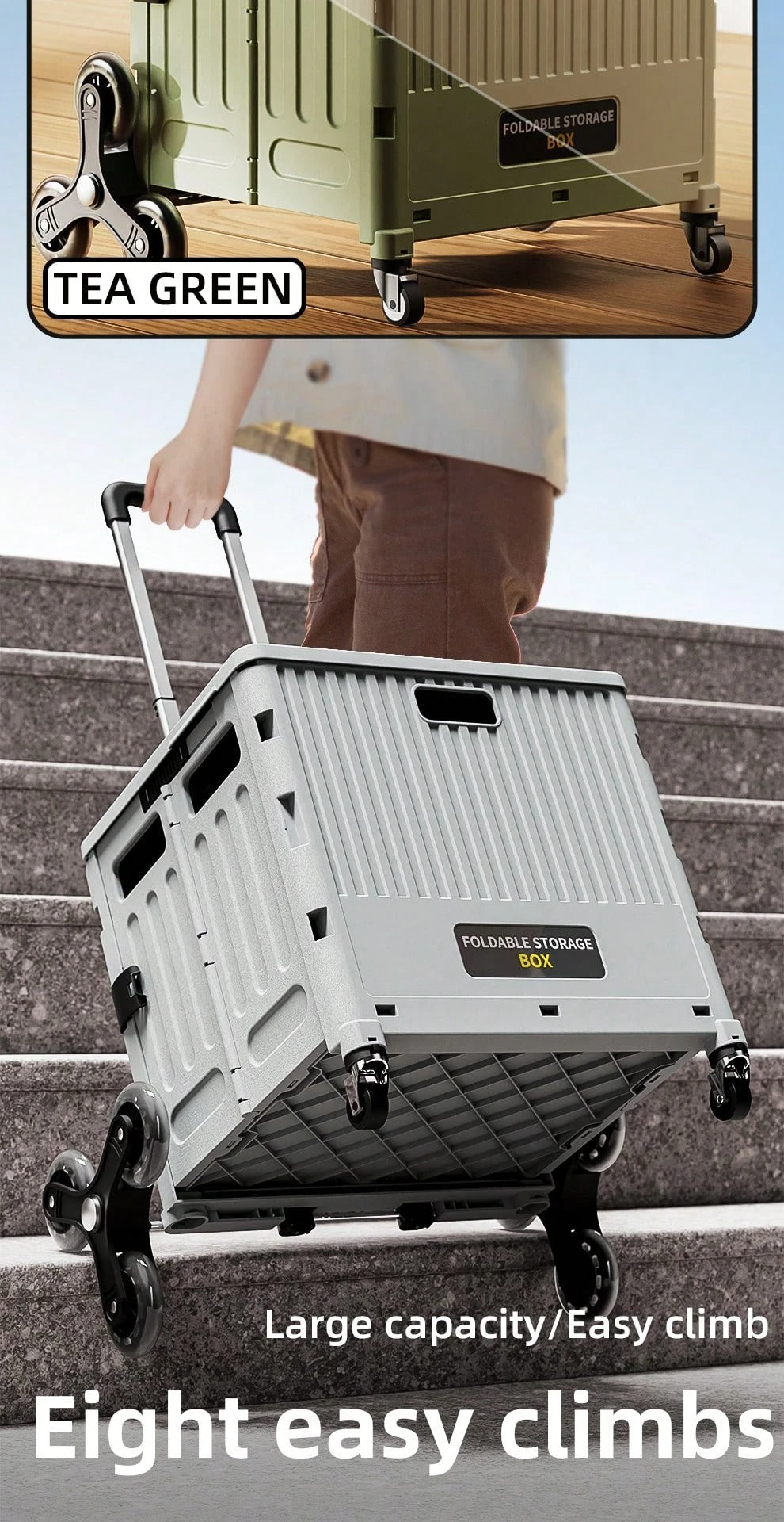 Carrello della spesa pieghevole multifunzionale, carrello della spesa portatile leggero con asta retrattile, adatto per ambulante, campeggio
