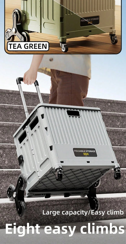 Carrello della spesa pieghevole multifunzionale, carrello della spesa portatile leggero con asta retrattile, adatto per ambulante, campeggio