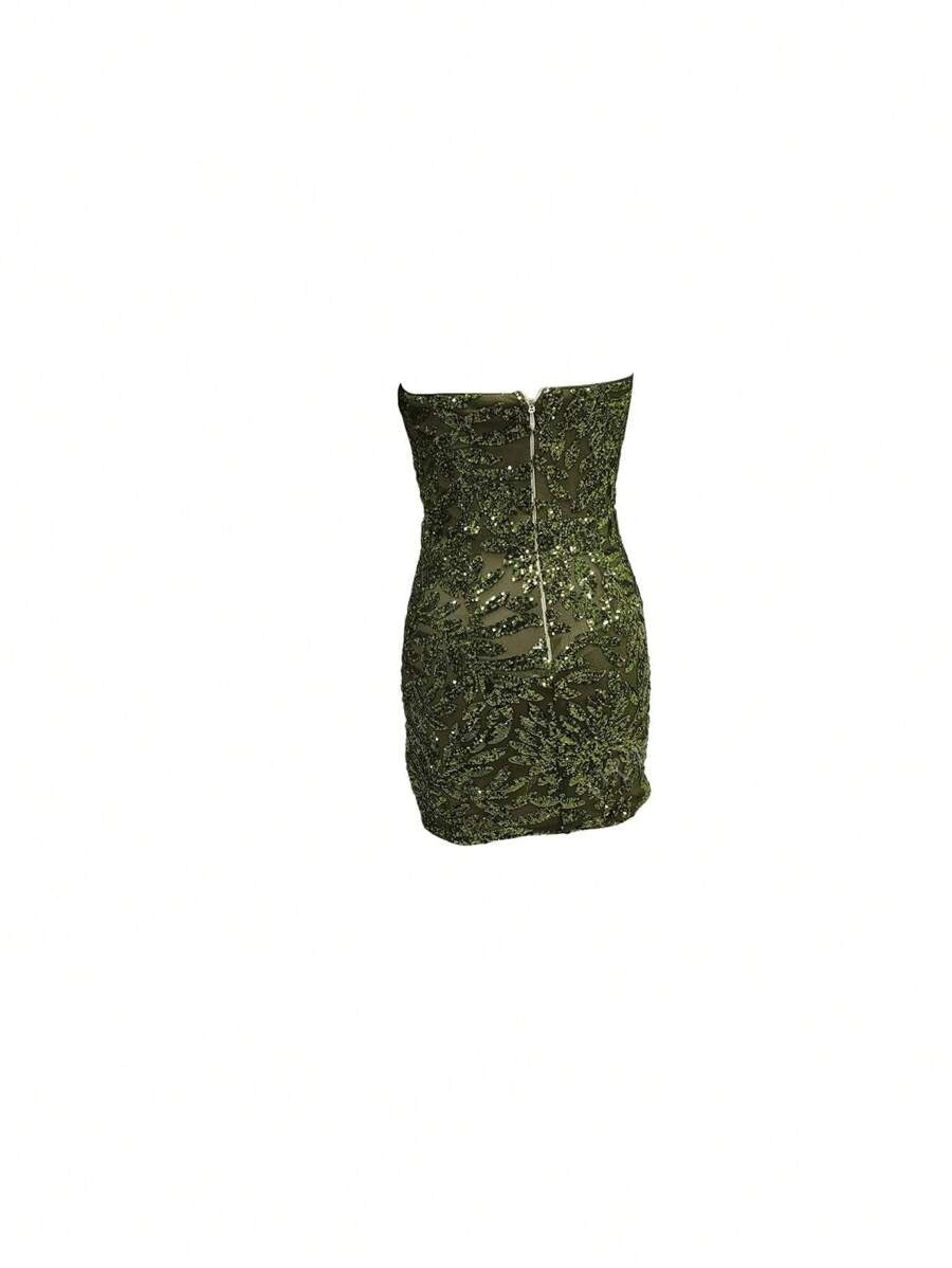 Nuovo abito mini donna senza spalline con paillettes, abito da sera, abito da festa, abito per ospite di matrimonio, abito da ballo