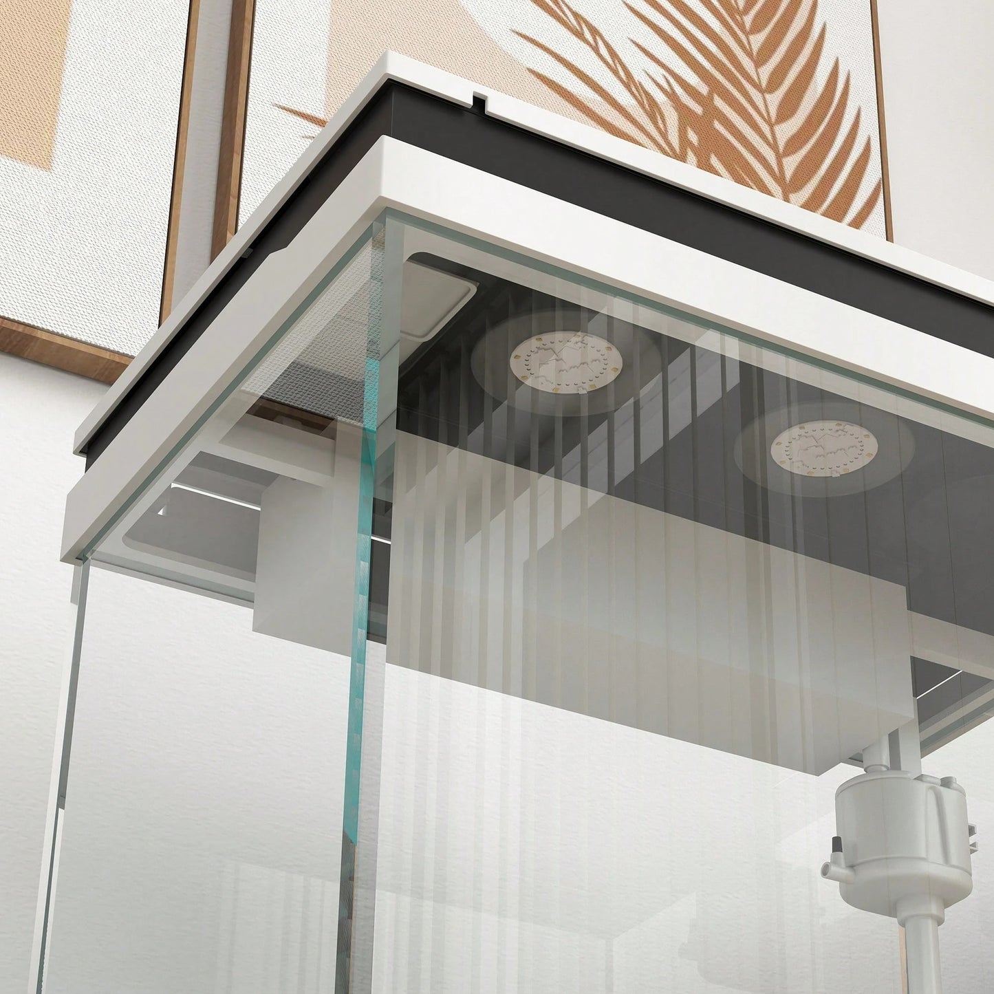 PawHut 26L Acquario in Vetro per Pesci Rossi con Illuminazione LED, Acquario Completo con Filtro e Pompa d'Acqua, Vaschetta per Pesci Acqua Tropicali, 38x26x38 cm, Bianco