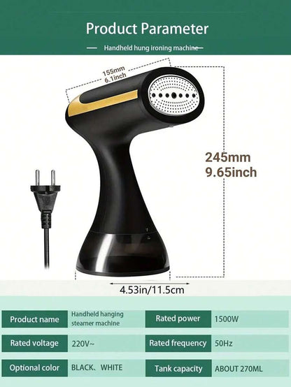 Stiratrice portatile manuale da 1500W - Potente rimuovi-pieghe per tessuti - Serbatoio dell'acqua rimovibile, facile da usare, compatta e leggera per uso domestico e da viaggio
