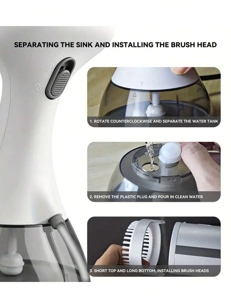 Stiratrice portatile manuale da 1500W - Potente rimuovi-pieghe per tessuti - Serbatoio dell'acqua rimovibile, facile da usare, compatta e leggera per uso domestico e da viaggio