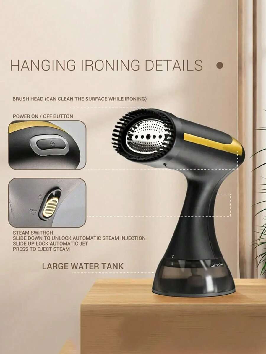 Stiratrice portatile manuale da 1500W - Potente rimuovi-pieghe per tessuti - Serbatoio dell'acqua rimovibile, facile da usare, compatta e leggera per uso domestico e da viaggio