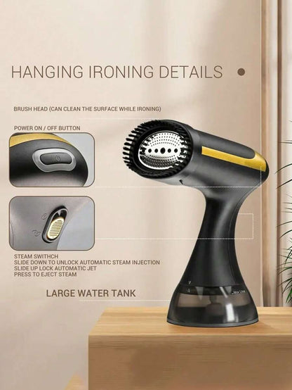 Stiratrice portatile manuale da 1500W - Potente rimuovi-pieghe per tessuti - Serbatoio dell'acqua rimovibile, facile da usare, compatta e leggera per uso domestico e da viaggio