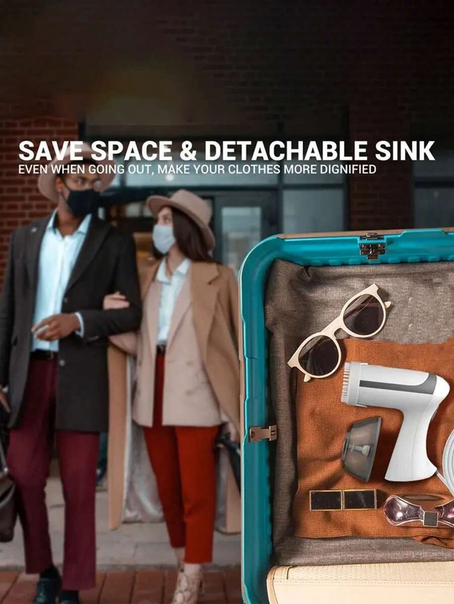 Stiratrice portatile manuale da 1500W - Potente rimuovi-pieghe per tessuti - Serbatoio dell'acqua rimovibile, facile da usare, compatta e leggera per uso domestico e da viaggio