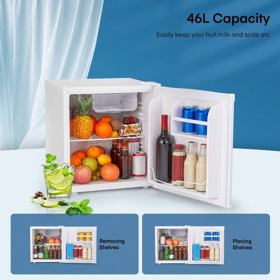 Fohere Minifrigo 46L con scomparto ghiaccio | Frigo piccolo | Controllo della temperatura, risparmio energetico, silenzioso | Frigorifero per bevande ideale per ufficio