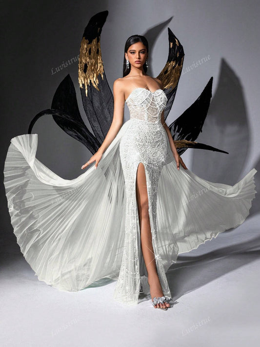 Abito da sera elegante Glamour Goddess di LUVISTRUE, con paillettes, per donne, abito da sera di lusso per red carpet, feste di compleanno, cerimonie di laurea, gala, balli di beneficenza