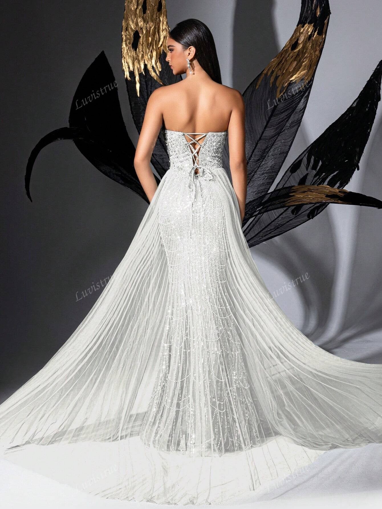 Abito da sera elegante Glamour Goddess di LUVISTRUE, con paillettes, per donne, abito da sera di lusso per red carpet, feste di compleanno, cerimonie di laurea, gala, balli di beneficenza