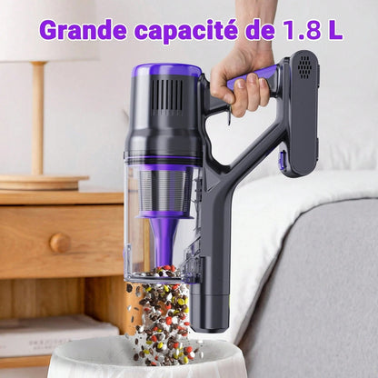 KatFash Aspirapolvere senza fili, 76000 Pa/700 W, touchscreen intelligente, durata della batteria di 65 min., batteria rimovibile, viola Halloween