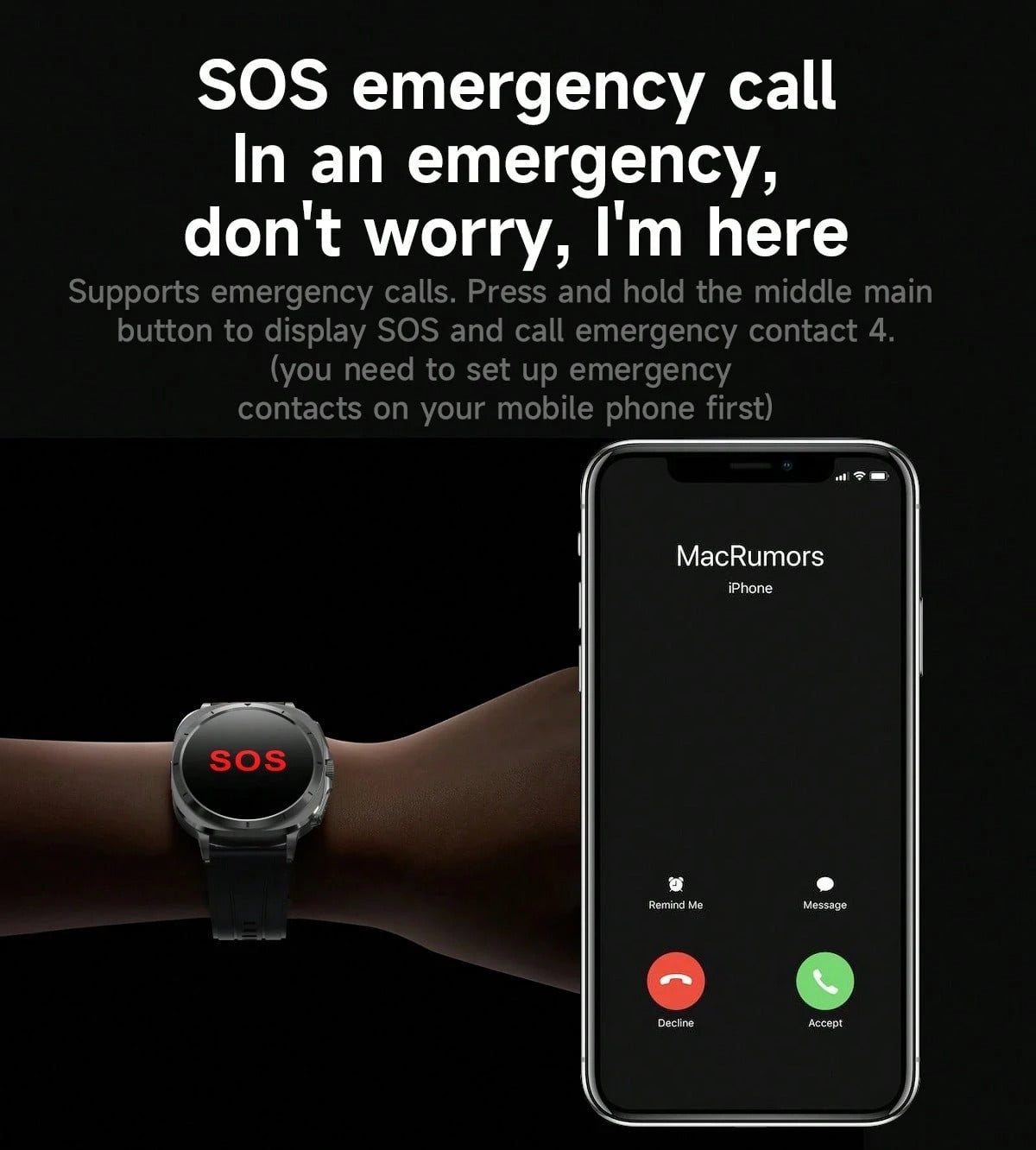 Nuovo smartwatch 2025 compatibile con Galaxy Watch 7, chiamate e composizione senza fili, schermo touch AMOLED da 1,43 pollici, controllo vocale AI, notifiche info, accesso NFC, chiamata SOS, monitoraggio ECG/frequenza cardiaca/sonno