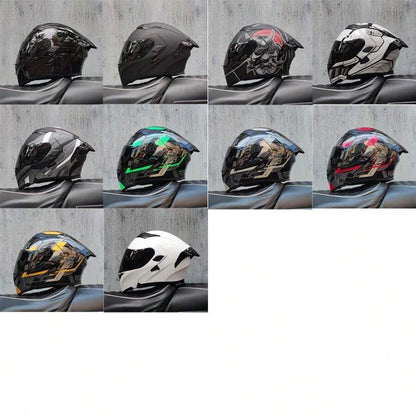 Casco da moto modulare di alta qualità con visiera apribile e doppia visiera, design personalizzato con alettone grande, omologato DOT, slot per altoparlante Bluetooth