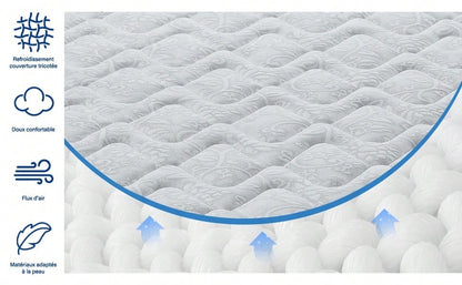 Materasso 160x200 cm Memory Foam, Altezza 28cm, Media Rigidità H3, Ergonomico HR + Blue Latex, Ortopedico 10 Zona Comfort, Traspirante, Anallergico, Lusso, Certificato Oeko-Tex