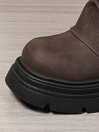 Stivaletti alla caviglia con cerniera e decorazione metallica, suola spessa, punta quadrata, casual, adatti per festival musicali di strada, design versatile e di moda per le donne