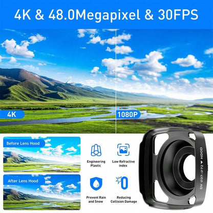 Nicamery Telecamera video 4K 48.0MP, fotocamera con display IPS da 3.0", schermo touch capacitivo, rotazione 270°, trasferimento Wi-Fi, zoom digitale 16X, luce di riempimento IR, microfono, telecomando e 2 batterie
