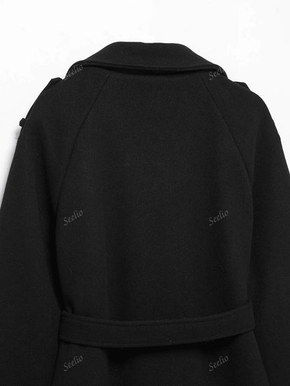 Cappotto antivento classico retrò a doppiopetto da donna, di stile europeo e americano, adatto per autunno/inverno