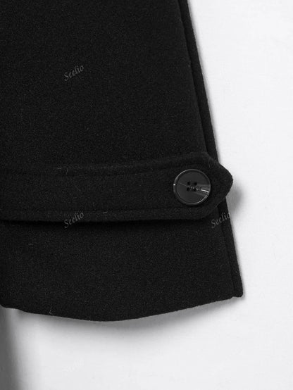 Cappotto antivento classico retrò a doppiopetto da donna, di stile europeo e americano, adatto per autunno/inverno