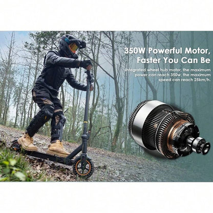 Kukirin Monopattino elettrico pieghevole, motore da 350 W, KuKirin S1 Max, batteria da 36 V 10,4 Ah, pneumatici da 8 pollici, velocità massima 30 km/h, autonomia 39 km, freno anteriore elettronico