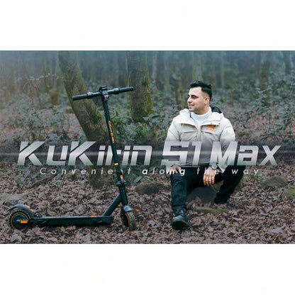 Kukirin Monopattino elettrico pieghevole, motore da 350 W, KuKirin S1 Max, batteria da 36 V 10,4 Ah, pneumatici da 8 pollici, velocità massima 30 km/h, autonomia 39 km, freno anteriore elettronico